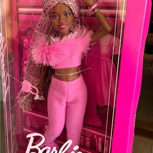 Barbie Pink Fuzzy Crop Top & Pants Doll